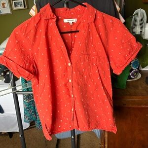 Madewell V-Neck Pocket Shirt in Floral Jacquard Women’s Size XS